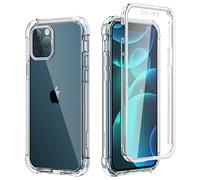 SURITCH Coque pour iPhone 12 Pro Max 6,7" 360 Degré Transparente Antichoc Silicone Bumper [Ultra Hybrid] Integrale Anti-Rayures Full Body Protection Etui Housse pour iPhone 12 Pro Max 6,7” (Clair)