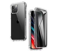 SURITCH Coque pour iPhone 13 Pro avec Couverture écran de confidentialité 6,1" 360 Degré Transparente Antichoc Silicone Bumper [Ultra Hybrid] Integrale Anti-Rayures Full Body Protection Etui Housse