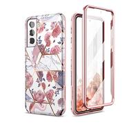 SURITCH Coque pour Samsung Galaxy S21 5G, Protecteur d'écran intégré 360 degrés Protection Souple Flexible Silicone Gel TPU Housse Case Cover pour Samsung Galaxy S21 5G 6.2" - Rose