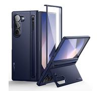 SURITCH Coque pour Samsung Galaxy Z Fold 6, Coque Intégrale Fold 6 Couverture avec Protecteur d'écran+Fente pour Stylo+Béquille, Housse de Protection Complète pour Galaxy Z Fold 6 2024,Bleu