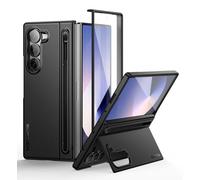 SURITCH Coque pour Samsung Galaxy Z Fold 6, Coque Intégrale Fold 6 Couverture avec Protecteur d'écran+Fente pour Stylo+Béquille, Housse de Protection Complète pour Galaxy Z Fold 6 2024,Noir