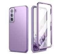 SURITCH Coque Samsung Galaxy S22 5G Marbré 360 Degrés Bumper Souple Integrale Antichoc Etui Protection Avant et Arrière Housse pour Samsung Galaxy S22 5G(Violet Mat)