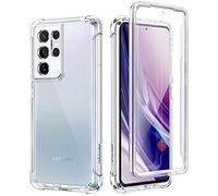 SURITCH Coque Samsung S21 Ultra 360 Transparente Antichoc Silicone Bumper [Ultra Hybrid] Integrale Full Body Protection Etui Housse avec Protection Camera pour Samsung Galaxy S21 Ultra 5G 6,8" (Clair)