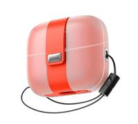 SURITCH Étui Compatible avec Samsung Galaxy Buds 3 Pro/Buds 3 (2024),Verrouillage Magnétique Anti-Choc Couverture Protectrice pour Casques Audio avec Kit de Nettoyage et Lanière Suspendue(Orange)