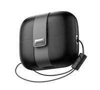 SURITCH Étui Compatible avec Samsung Galaxy Buds 3 Pro/Buds 3 (2024),Verrouillage Magnétique Anti-Choc Couverture Protectrice pour Casques Audio avec Kit de Nettoyage et Lanière Suspendue(Noir)