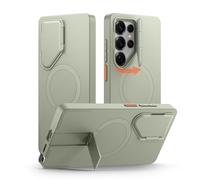 SURITCH Magnétique Coque Compatible avec Samsung Galaxy S25 Ultra avec Couvercle de Caméra et Support Métallique Résistante aux Chocs Housse de Protection pour Galaxy S25 Ultra 5G-Vert
