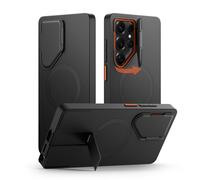 SURITCH Magnétique Coque Compatible avec Samsung Galaxy S25 Ultra avec Couvercle de Caméra et Support Métallique Résistante aux Chocs Housse de Protection pour Galaxy S25 Ultra 5G-Noir
