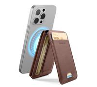 SURITCH Portefeuille à Fixation Magnétique avec Support Intégré , NFC/Anti-RFID - Trépied Réglable et Perche Selfie pour iPhone série 16/15/14/13/12, Marron