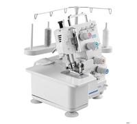 Surjeteuse 1250 Points/min-Duoku-Machine à Coudre 3 et 4 Fils-Adaptée à Divers Tissus, avec Éclairage LED-Blanc
