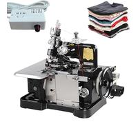 Surjeteuse industrielle, surjeteuse à cadre métallique 250 W avec régulateur de vitesse, surjeteuse électrique, longueur de point réglable, pied-de-biche fixe, pour cuir et tissu(Black)