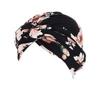 Surkat - Écharpe à cheveux avec fleurs turban scintillantes - - Taille unique