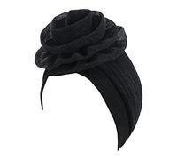 Surkat Turban à Fleurs Brillantes pour Chimio, Noir 1, Taille Unique
