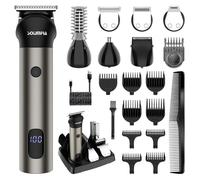 SURKER Kit de Tondeuse à Barbe Hommes Tondeuse à Cheveux Professionnelle Détail Trimmer 7-in-1 Noir