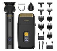 SURKER Rasoir électrique + Tondeuse à barbe pour homme étanche 2 en 1