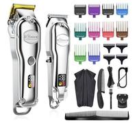 SURKER - Tondeuse à cheveux pour hommes - Tondeuse à barbe sans fil - 14 peignes de guidage - Marron/Noir