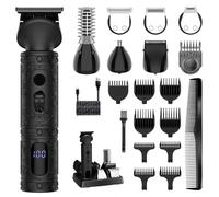 SURKER Tondeuse Cheveux Homme 7-en-1 - Tondeuse Barbe, Rasoir Électrique, Trimmer Précision, Kit Multifonction - Noir