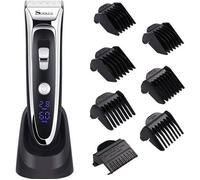 SURKER Tondeuse Cheveux Professionnelle Tondeuse Barbe Electrique avec Ecran LCD Sans Fil Rechargeable avec 7 Sabots pour