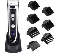 SURKER Tondeuse Cheveux Professionnelle Tondeuse Barbe Electrique avec Ecran LCD Sans Fil Rechargeable avec 7 Sabots pour Enfants
