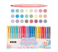 Surligneur - 28 x 14,5 cm Couleurs assorties, prise de notes intelligente | Stylos d'écriture à double pointe avec marqueurs fins, couleurs pastel assorties pour étudiants, enseignants, école, étude