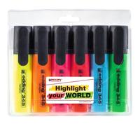 Surligneur - EDDING - 345 - Rechargeable - 6 Couleurs Assorties - Pointe Biseautée