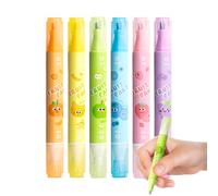 Surligneur effaçable, surligneurs esthétiques colorés à double pointe pour enseignant - Outil d'écriture à séchage rapide, fournitures de papeterie pour journal, planificateur, notes, prise de notes