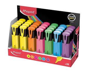 Surligneur FLUO'PEPS Classic, présentoir de 28 pièces