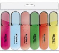 Surligneur Kores "BRIGHT LINER", étui de 6 pièces