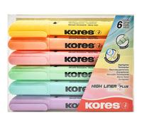 Surligneur - Kores - HIGH LINER PLUS - Couleurs pastel - Tui de 6 - Mixte