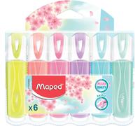 Surligneur Maped FLUO'PEPS Classic PASTEL étui de 6 pièces