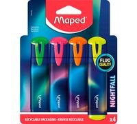 Surligneur Maped NIGHTFALL pointe biseautée étui carton 4 pièces