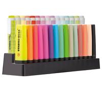 Surligneur marqueur stabilo fluorescent set de table 15 unités boss 70 + 15 unités swing cool couleurs assorties.