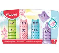 Surligneur Mini PASTEL de Maped, blister de 4