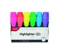Surligneur Monami 604, 1-4 mm, pointe biseautée, set de 6