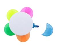 Surligneur multicolore - 9,5 x 9,5 x 2 cm ou 10 x 10 x 2 cm | Marqueur de pneu créatif à fleurs rondes | stylo lumineux à cinq couleurs pour , dessin à la maison, préscolaire