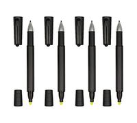 Surligneur multifonction à double extrémité jaune à pointe noire pour prendre des notes, écrire, surligneurs, stylo gel 2 en 1, couleurs assorties, pointe biseautée
