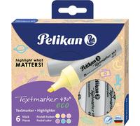Surligneur Pelikan 490 eco étui de 6 couleurs pastel