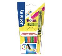 Pilot Surligneurs FriXion Light effaçables pointe moyenne 4 mm couleurs assorties - Lot de 6