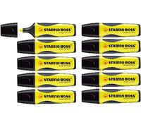 Surligneur STABILO BOSS EXECUTIVE - Lot x 10 surligneurs - Jaune fluo