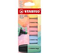 Surligneur STABILO BOSS MINI Pastel étui carton 5 pièces