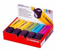 Surligneur Stabilo Boss Original Boîte De 10 Pièces En Couleurs Assorties (4 X Jaune, 2 X Bleu, 2 X Rose 1 Unité(S)