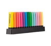 STABILO BOSS ORIGINAL - Surligneur pointe biseautée 2 et 5 mm - Set de bureau de 15 coloris assortis fluo et pastel