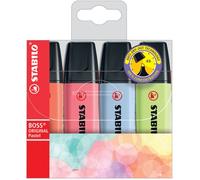 Surligneur - STABILO - BOSS ORIGINAL - Pastel - Étui de 4 - Couleur Noir