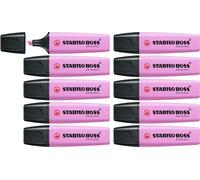 Surligneur STABILO BOSS ORIGINAL Pastel- Lot x 10 surligneurs- mauve givré Paste