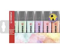 Surligneur STABILO BOSS ORIGINAL Pastel - Pochette x 6 surligneurs - Coloris pastel assortis