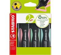 Surligneur STABILO GREEN BOSS Pastel étui carton 4 pièces