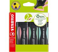 STABILO GREEN BOSS marqueur 4 pièce(s) Pointe biseautée Vert, Menthe, Rose, Violet