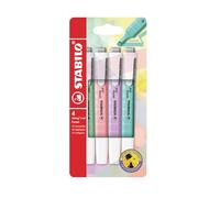 STABILO – Surligneurs de poche Swing Cool Pastel – Pochette de 4 – Encre universelle à base d'eau