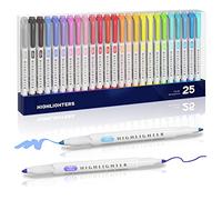 Surligneurs, 25 Couleurs Surligneur de Couleur à Double Pointe, Pointes Larges et Fines Fluo Surligneur Pastel Marqueurs, pour salle de classe, bureau, étudiant, Couleurs Assorties