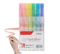 Surligneurs colorés à paillettes | Surligneurs scintillants | Ensemble de surligneurs scintillants | Séchage rapide sans bavure Esthétique Coloré Marqueurs Fournitures pour surligner et colorier