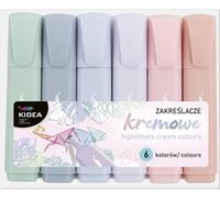 Surligneurs crème Kidea en 6 couleurs - Donnez vie à vos notes et à vos projets grâce à un ensemble unique de surligneurs colorés Parfait pour les études et le travail créatif.